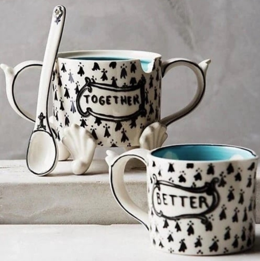 MOLLY HATCH Anthropologie 'Better Together' Ceramic Stacking Creamer/Sugar Set